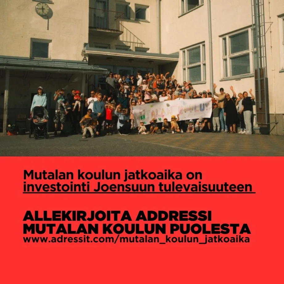 Mutalan koulun jatkoaika on investointi Joensuun tulevaisuuteen